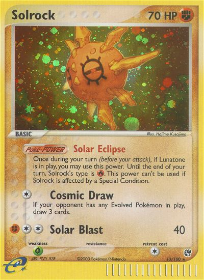 Solrock 13/100 — Pokémon EX Sandstorm