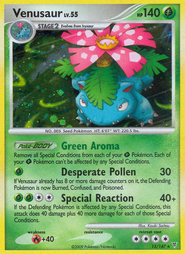 Venusaur 13/147 Pokémon Supreme Victors (2009) English card — catalogue reference