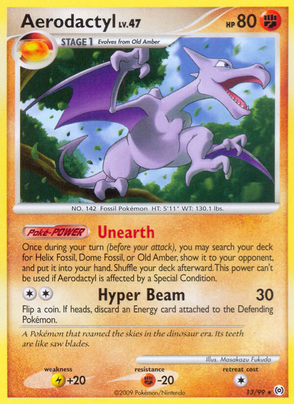Aerodactyl 13/99 Pokémon Arceus (2009) English card — catalogue reference