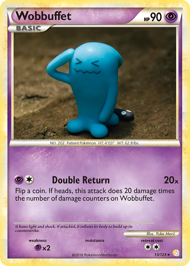 Wobbuffet 13/123 Pokémon HeartGold & SoulSilver (2010) English card — catalogue reference