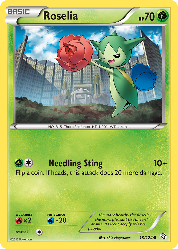 Roselia 13/124 Pokémon Dragons Exalted (2012) English card — catalogue reference