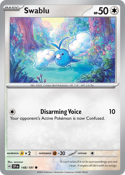 Pokemon Swablu Surging Sparks 148/191