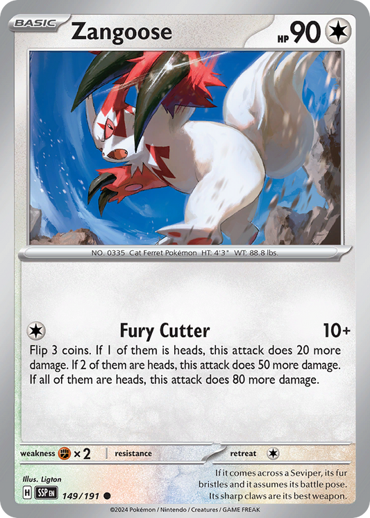 Pokemon Zangoose Surging Sparks 149/191