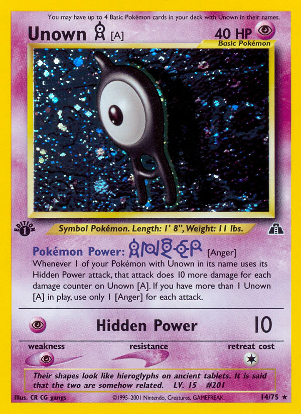 Unown [A] 14/75 — Pokémon Neo Discovery