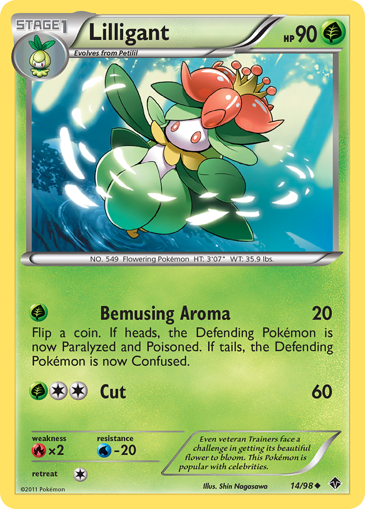 Lilligant 14/98 Pokémon Emerging Powers (2011) English card — catalogue reference