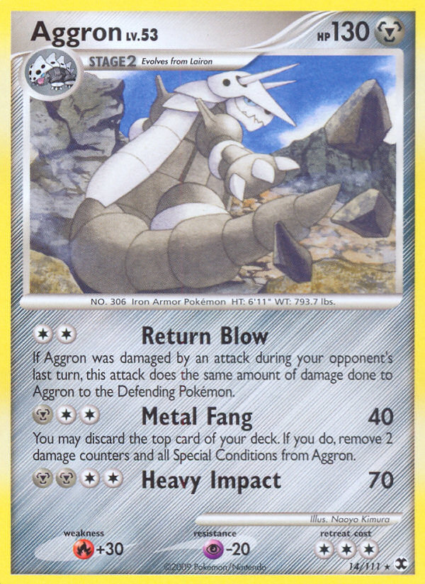Aggron 14/111 Pokémon Rising Rivals (2009) English card — catalogue reference