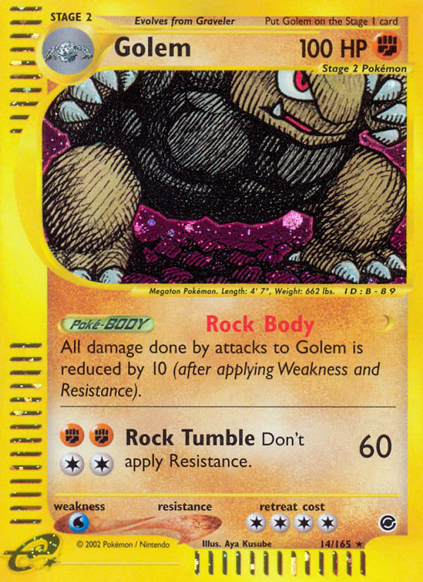 Golem 14/165 — Pokémon Expedition Base Set