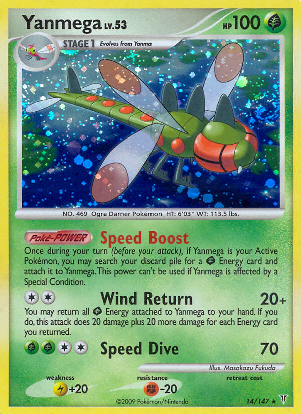Yanmega 14/147 Pokémon Supreme Victors (2009) English card — catalogue reference