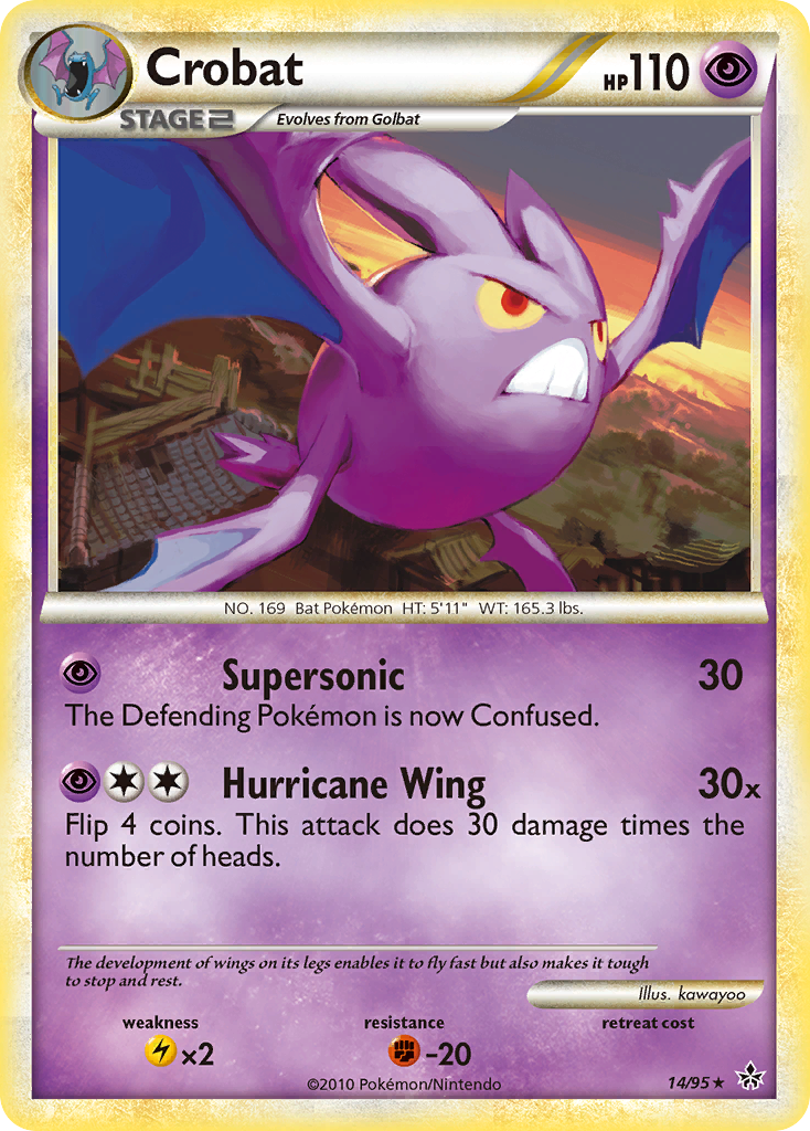 Crobat 14/95 Pokémon Unleashed (2010) English card — catalogue reference