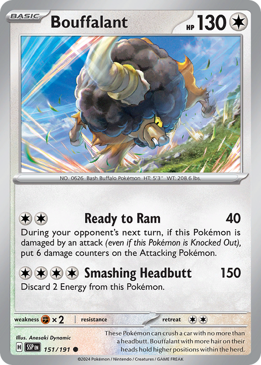 Pokemon Bouffalant Surging Sparks 151/191