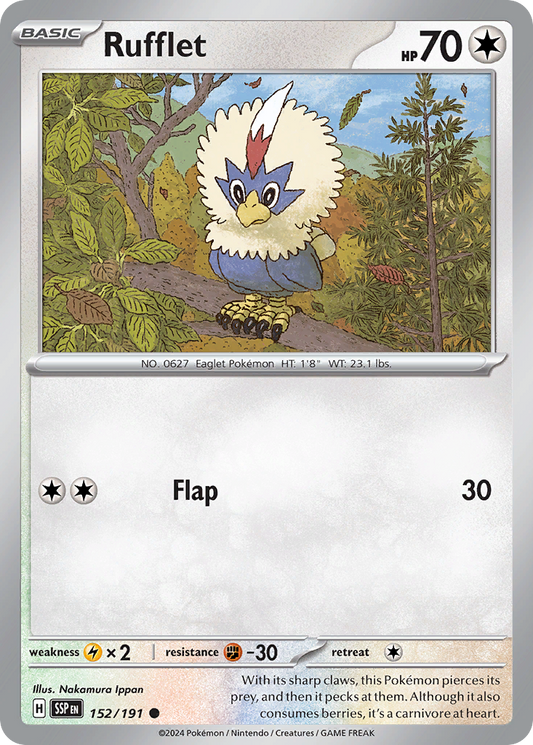 Pokemon Rufflet Surging Sparks 152/191