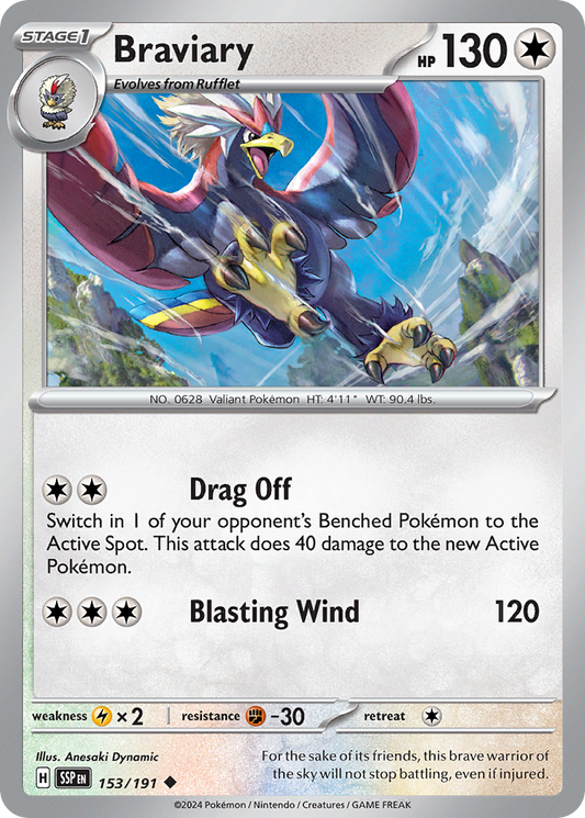 Pokemon Braviary Surging Sparks 153/191