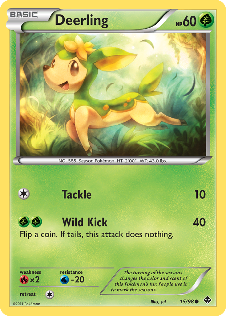 Deerling 15/98 Pokémon Emerging Powers (2011) English card — catalogue reference
