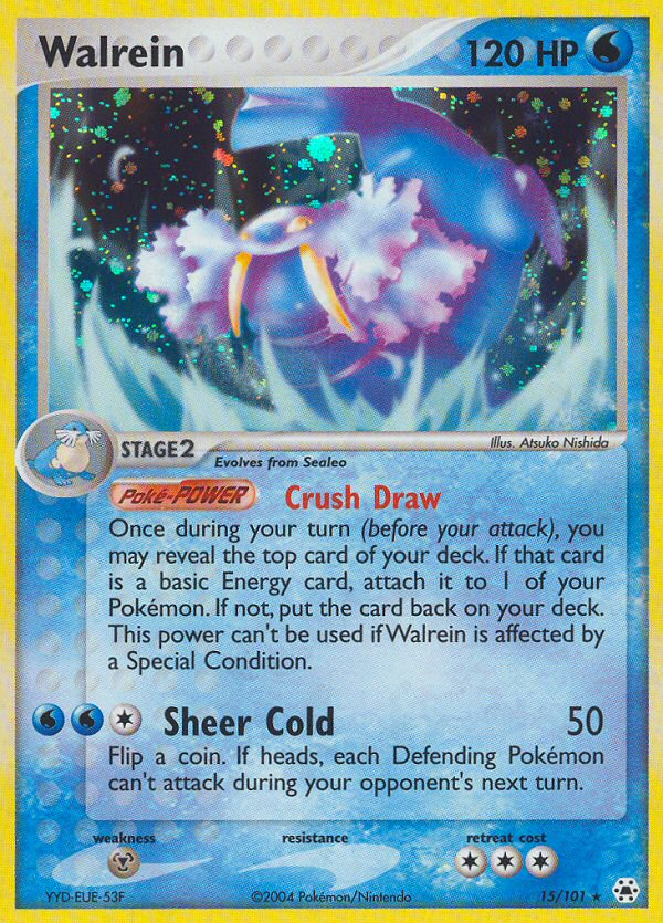 Walrein 15/101 Pokémon EX Hidden Legends 2004 Holo Rare card