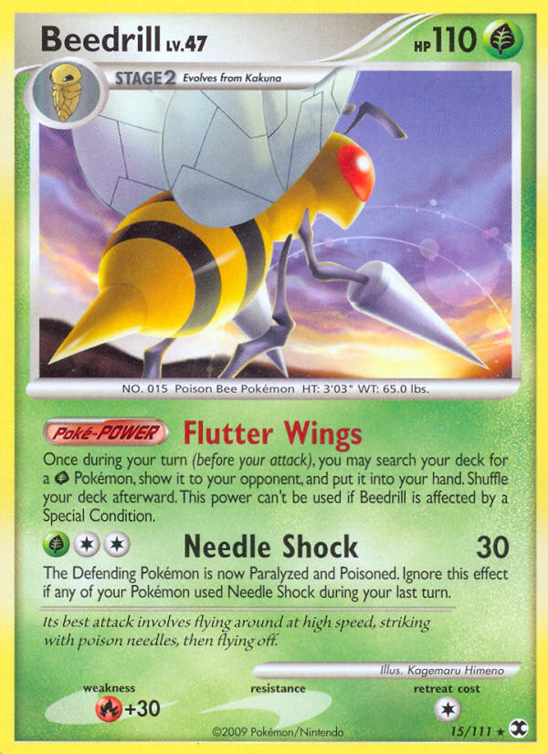 Beedrill 15/111 Pokémon Rising Rivals (2009) English card — catalogue reference