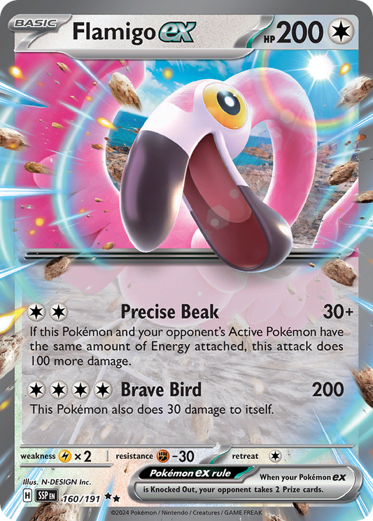 Pokemon Flamigo ex Surging Sparks 160/191