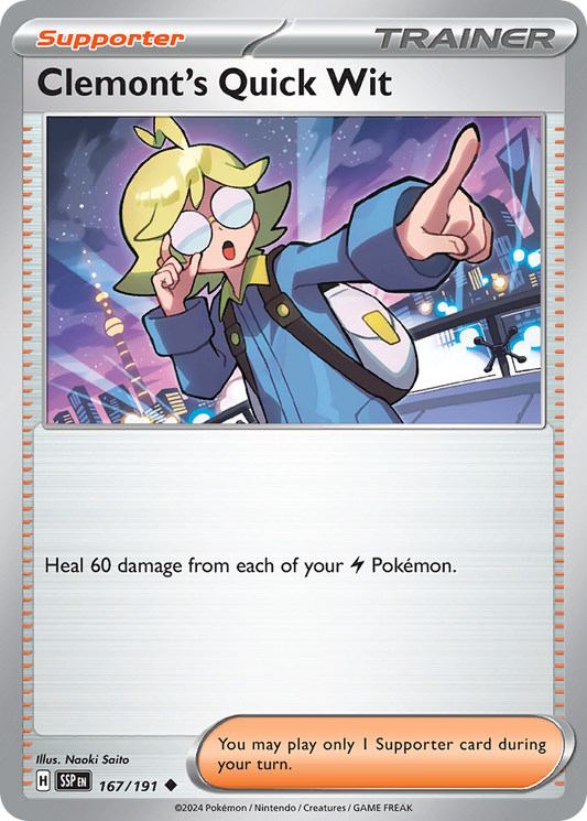 Pokemon Clemont's Quick Wit Surging Sparks 167/191