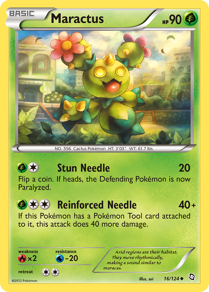 Maractus 16/124 Pokémon Dragons Exalted (2012) English card — catalogue reference