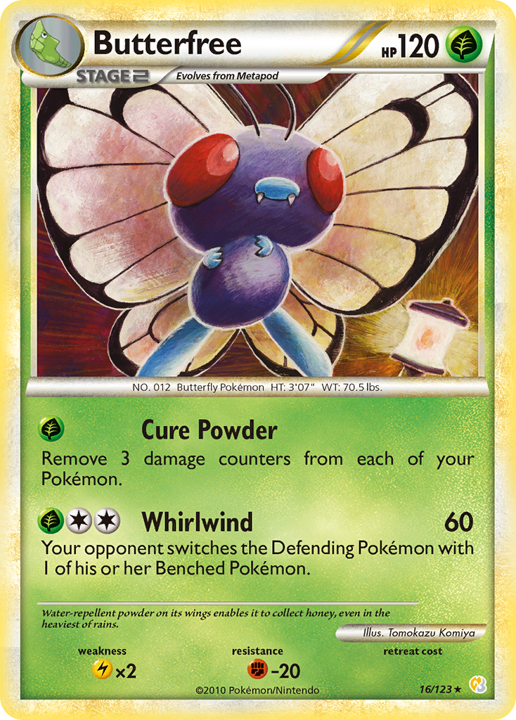 Butterfree 16/123 Pokémon HeartGold & SoulSilver (2010) English card — catalogue reference