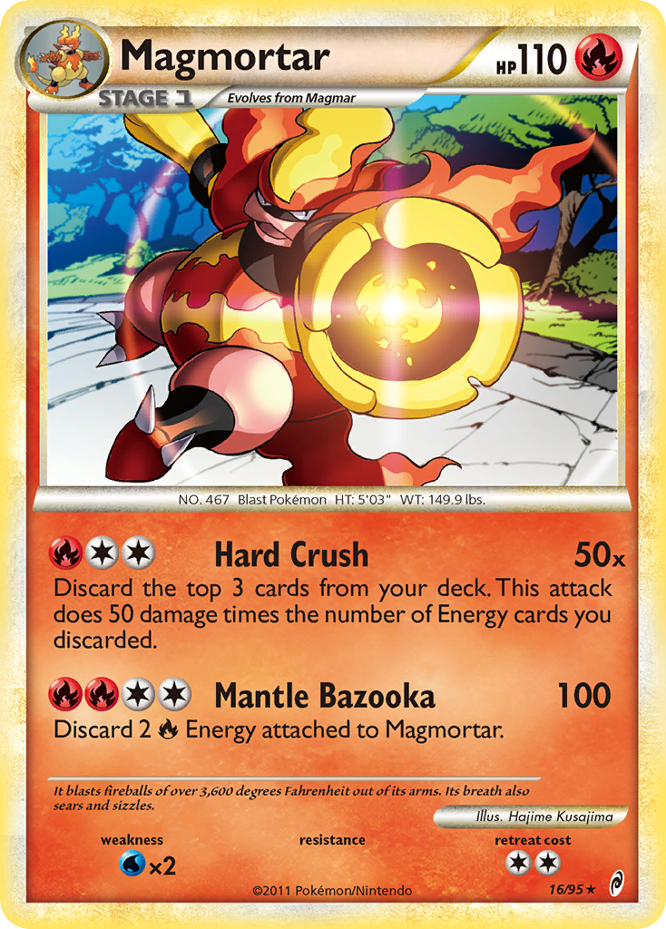 Magmortar 16/95 Pokémon Call of Legends (2011) English card — catalogue reference