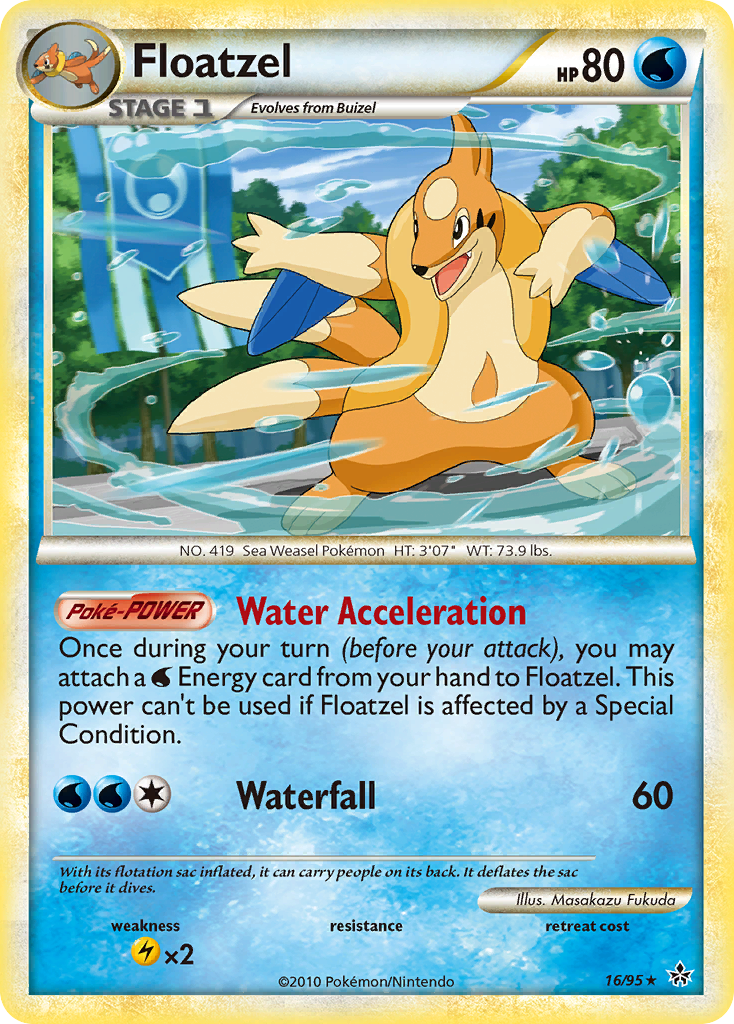 Floatzel 16/95 Pokémon Unleashed (2010) English card — catalogue reference
