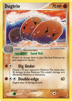 Dugtrio - 5/100 (EX Crystal Guardians) Rare Deck Exclusives 005/100 MP (Back)