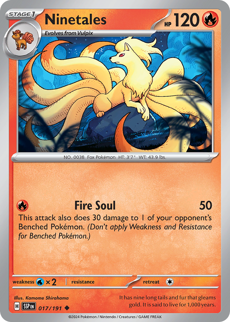 Pokemon Ninetales Surging Sparks 017/191