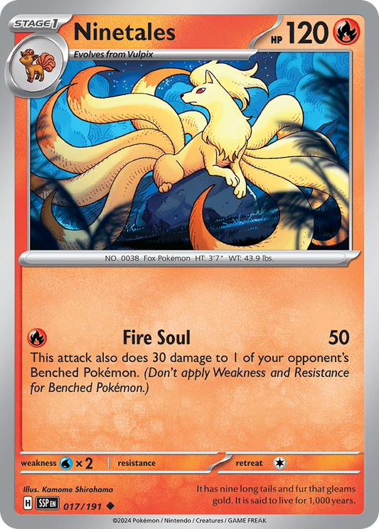 Pokemon Ninetales Surging Sparks 017/191