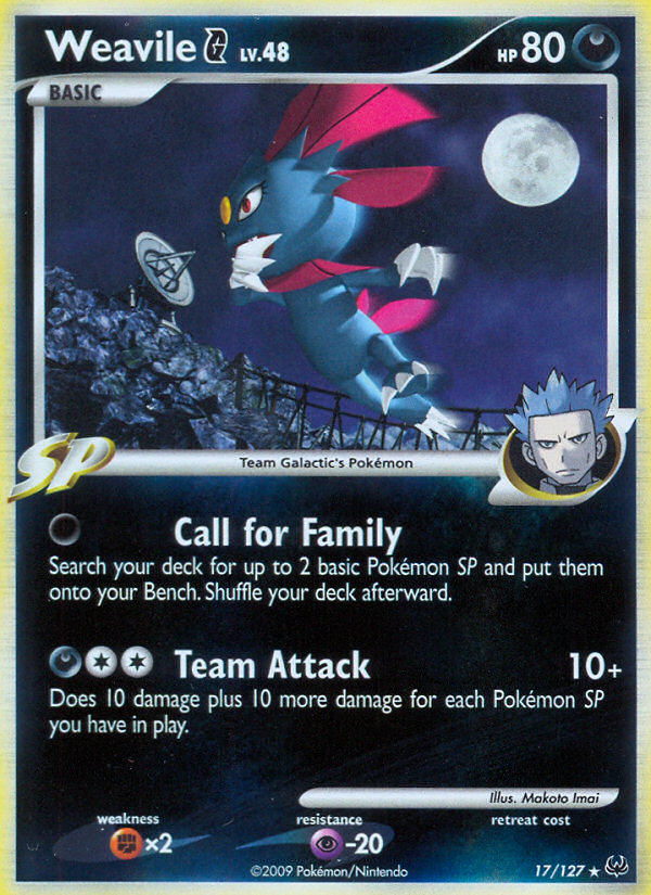 Weavile G 17/127 Pokémon Platinum (2009) English card — catalogue reference