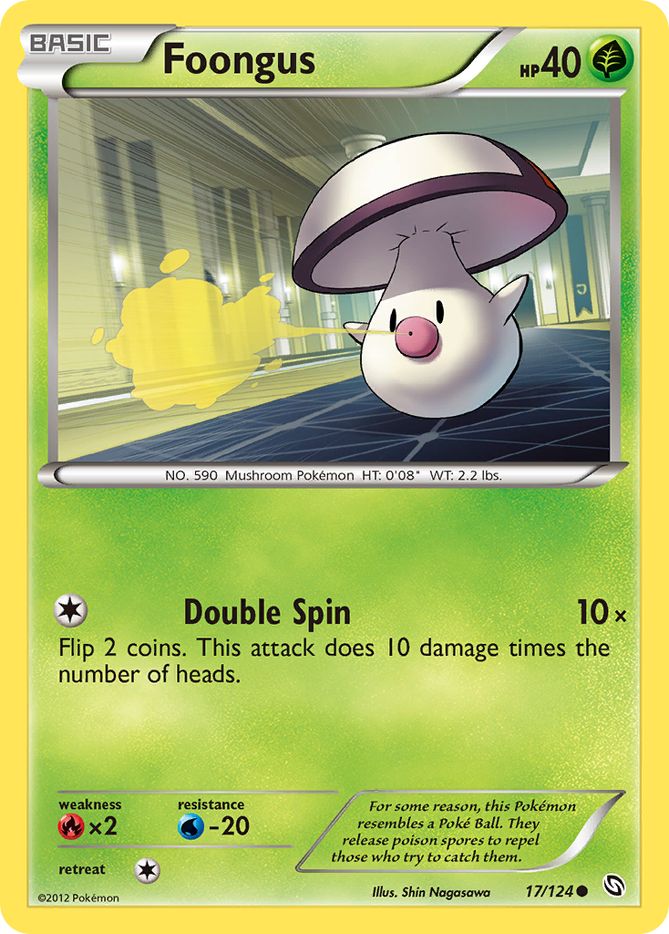 Foongus 17/124 Pokémon Dragons Exalted (2012) English card — catalogue reference