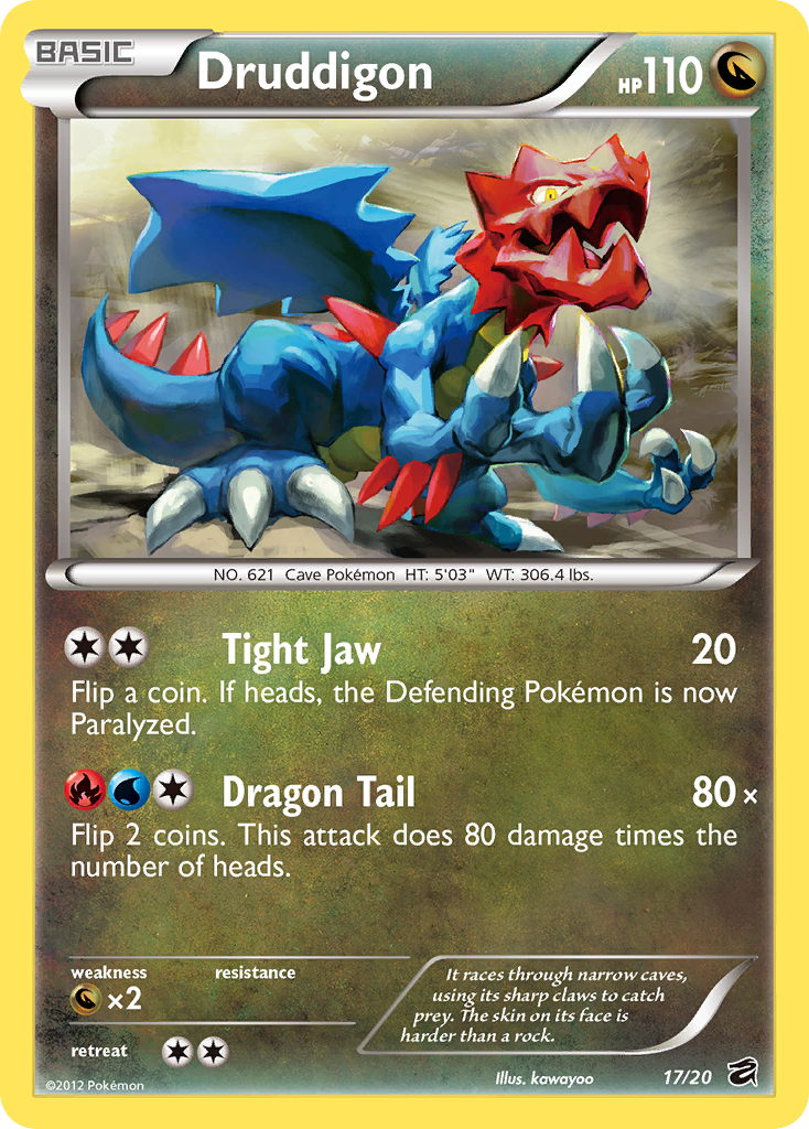 Druddigon 17/20 Pokémon Dragon Vault (2012) English card — catalogue reference