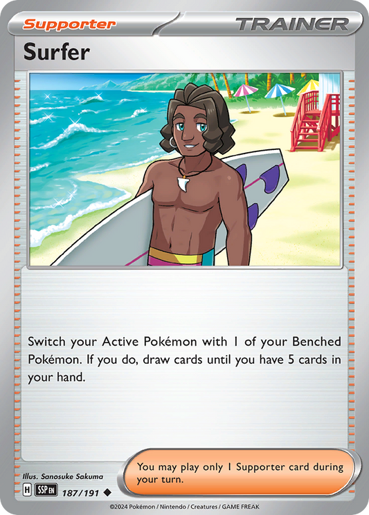 Pokemon Surfer Surging Sparks 187/191