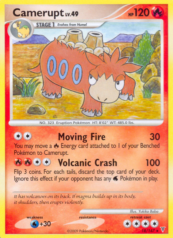 Camerupt 18/147 Pokémon Supreme Victors (2009) English card — catalogue reference