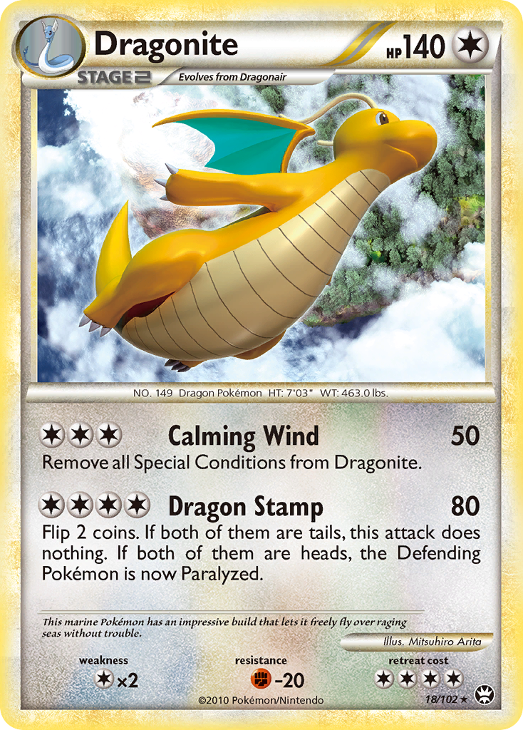 Dragonite 18/102 Pokémon Triumphant (2010) English card — catalogue reference