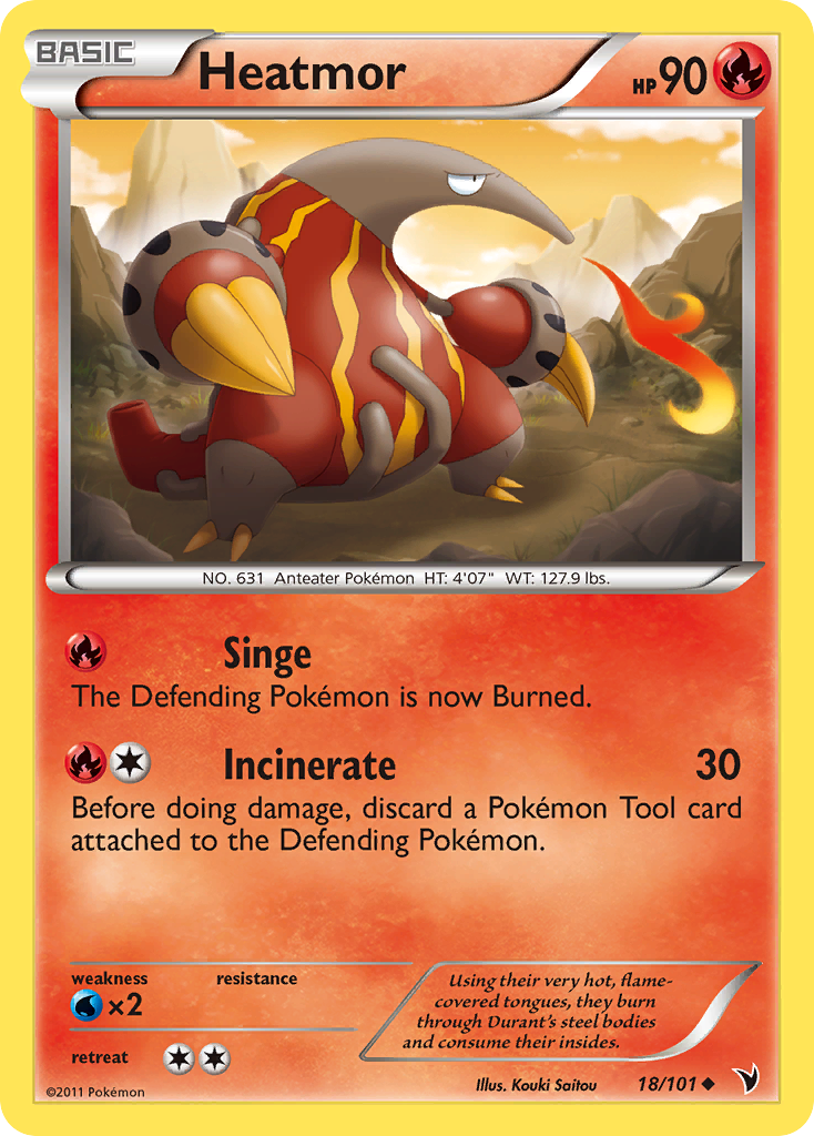 Heatmor 18/101 Pokémon Noble Victories (2011) English card — catalogue reference