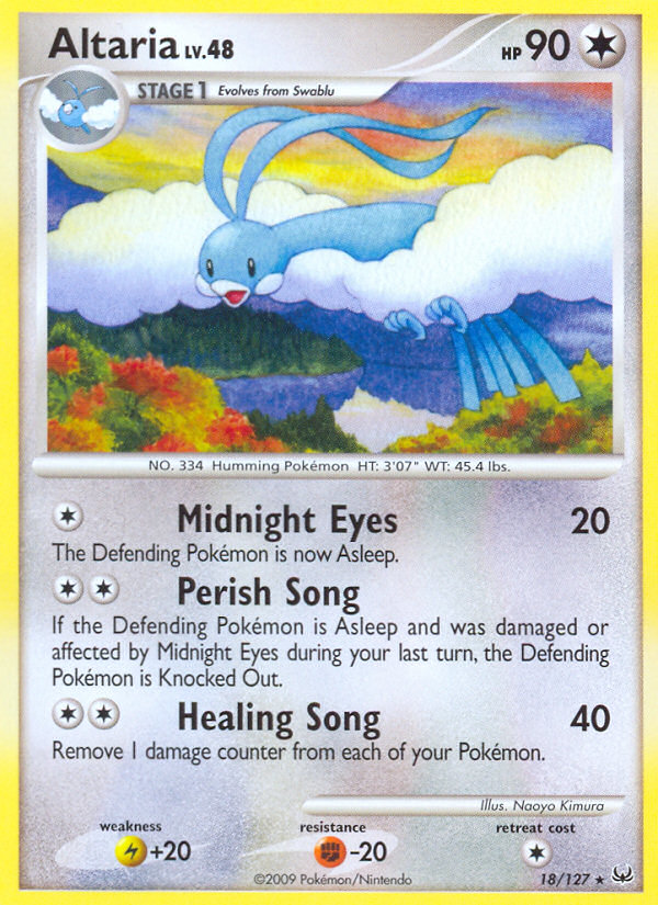 Altaria 18/127 Pokémon Platinum (2009) English card — catalogue reference