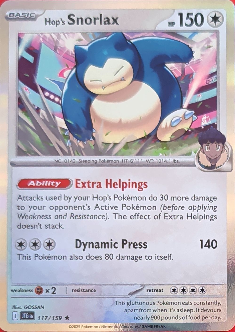 Hop's Snorlax Rare SV09: Journey Together 117/159 MP
