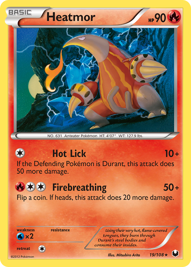 Heatmor 19/108 Pokémon Dark Explorers (2012) English card — catalogue reference