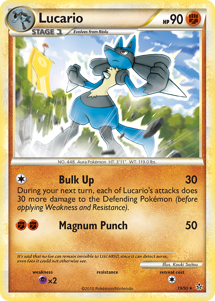 Lucario 19/95 Pokémon Unleashed (2010) English card — catalogue reference