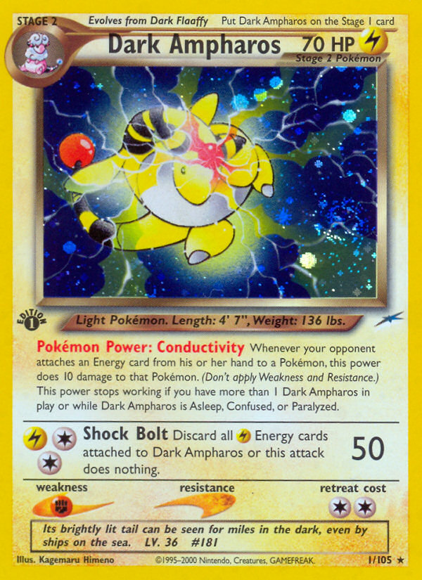 Dark Ampharos 1/105 — Pokémon Neo Destiny