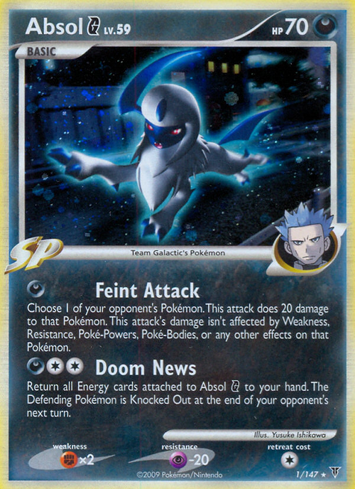 Absol G 1/147 Pokémon Supreme Victors (2009) English card — catalogue reference