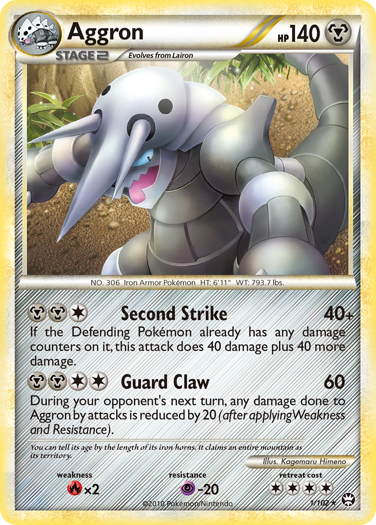 Aggron 1/102 Pokémon Triumphant (2010) English card — catalogue reference