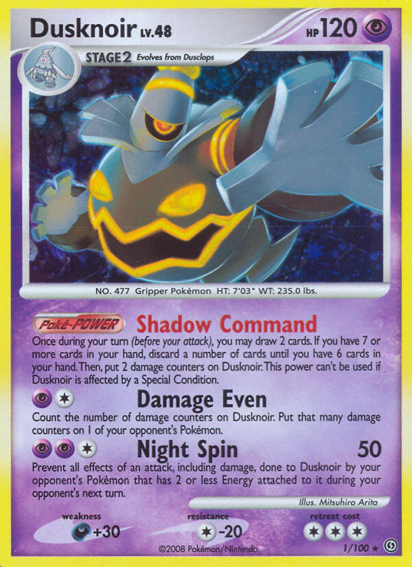 Dusknoir 1/100 Pokémon Stormfront (2008) English card — catalogue reference