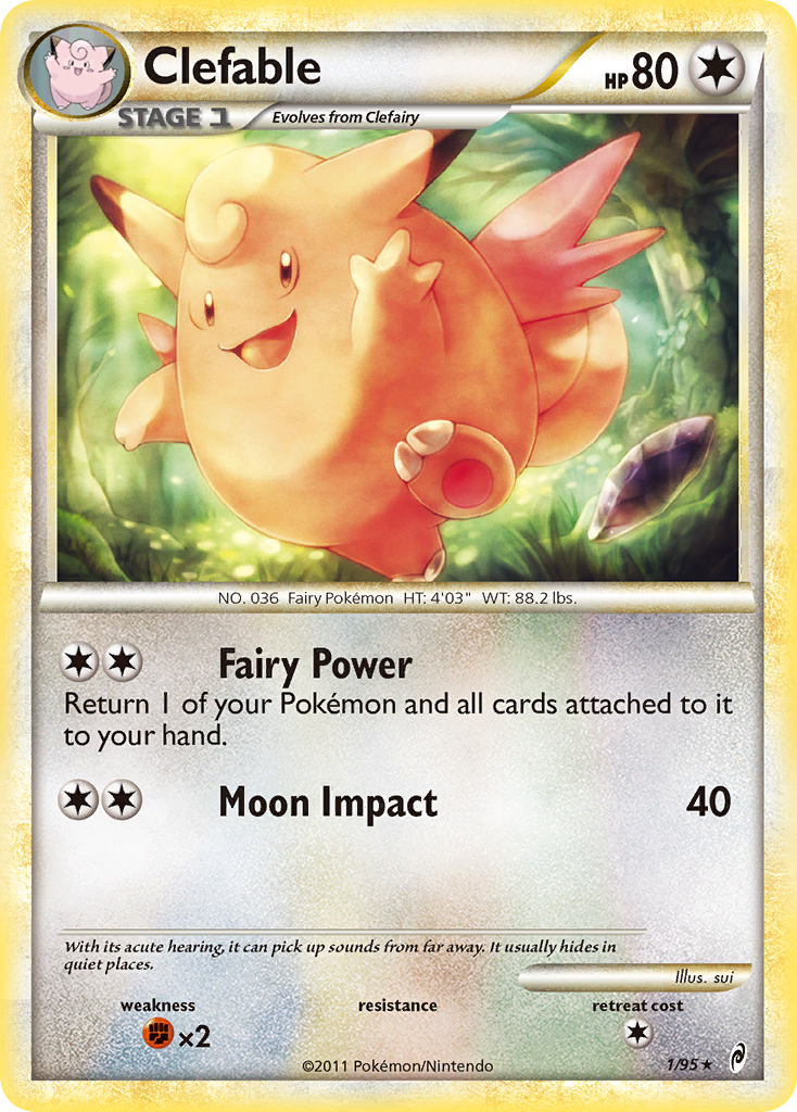 Clefable 1/95 Pokémon Call of Legends (2011) English card — catalogue reference