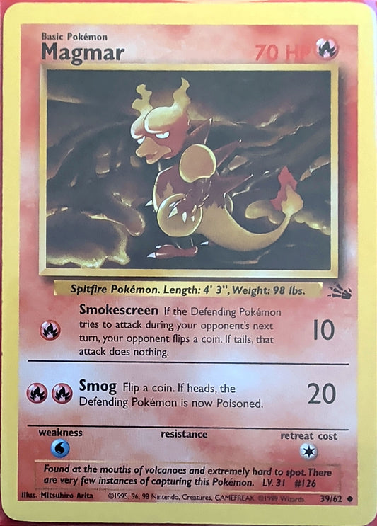 Magmar Uncommon Fossil 39/62 MP
