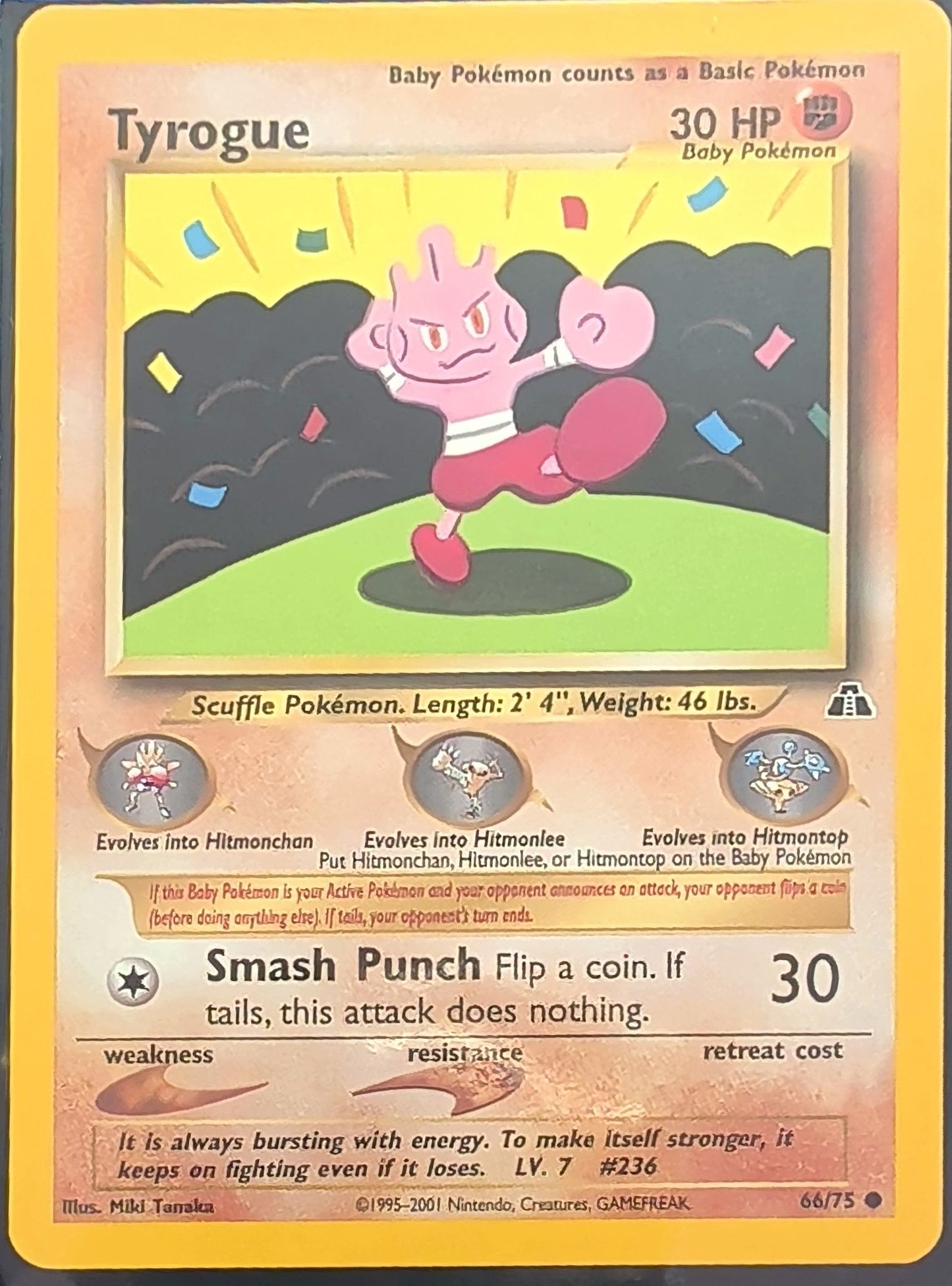 Tyrogue Common Neo Discovery 66/75 MP