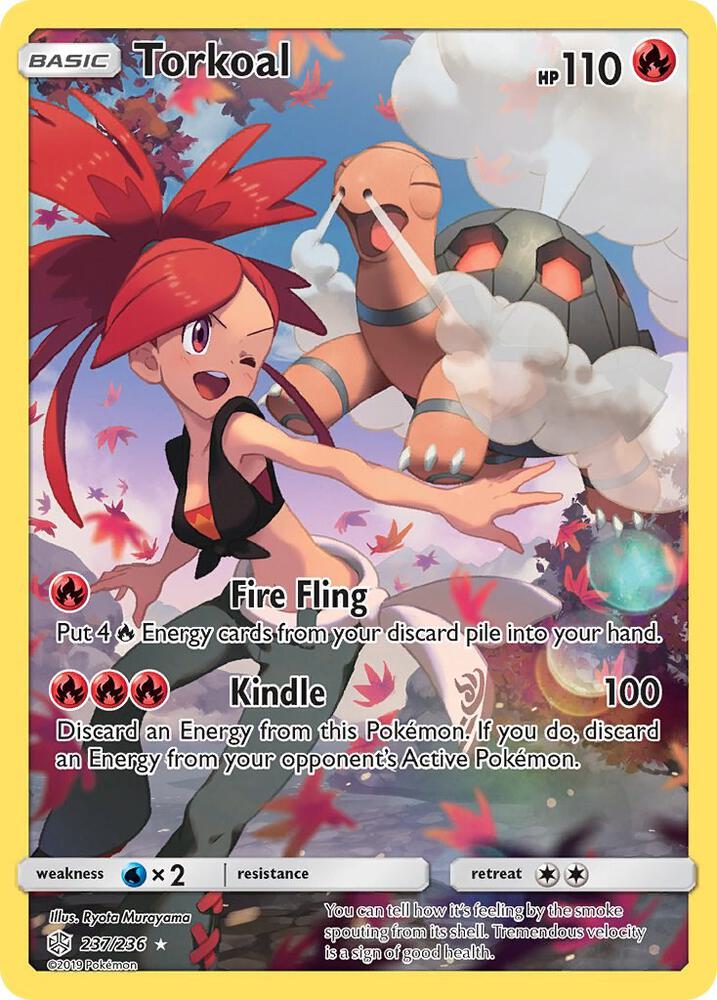 Torkoal (Secret) Secret Rare SM - Cosmic Eclipse 237/236 MP (Back)