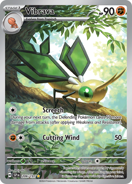Pokemon Vibrava Surging Sparks 206/191