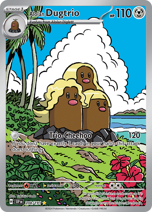 Pokemon Alolan Dugtrio Surging Sparks 208/191