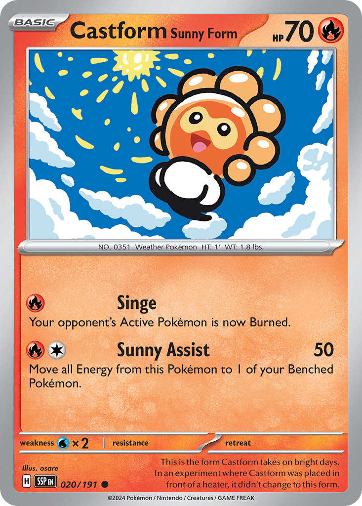 Pokemon Castform Sunny Form Surging Sparks 020/191